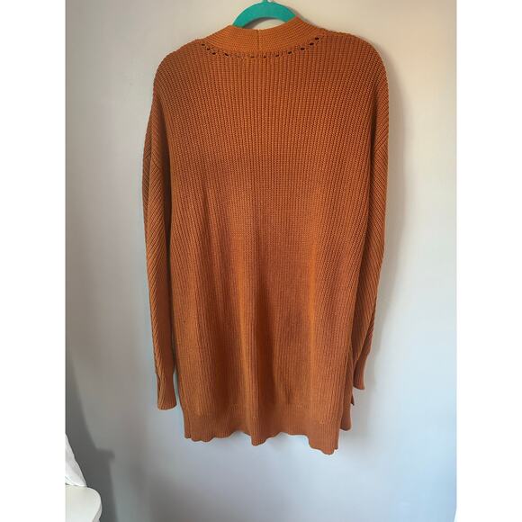 BP Open Front Knit Cardigan Burnt Orange Aiz - Picture 4 of 6